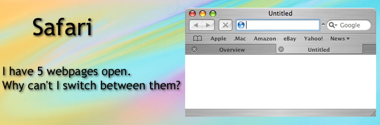 Safari: I have 5 webpages open. Why can't I switch between them?